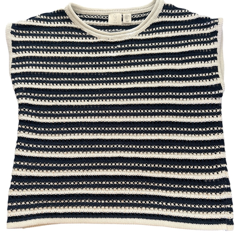 Joie Knit short sleeve striped sweater size small